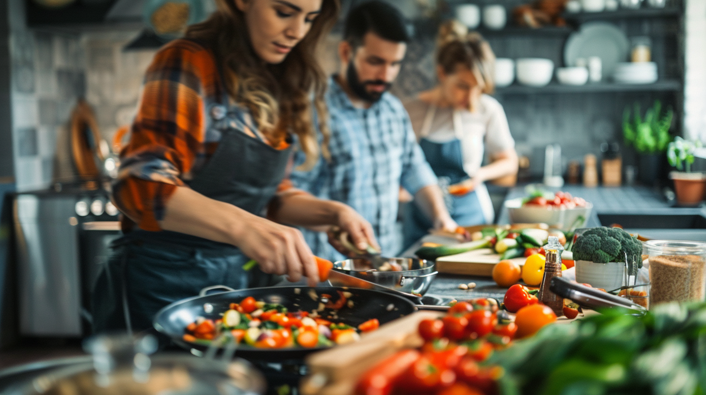 Різноманітні свіжі продукти та збалансоване харчування